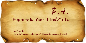 Poparadu Apollinária névjegykártya